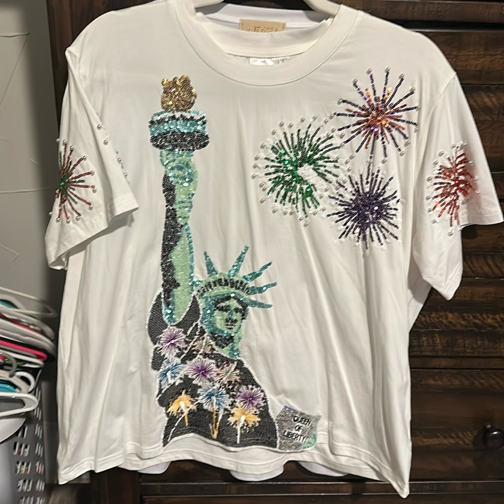 Queen of Sparkles Lady Liberty T-shirt.